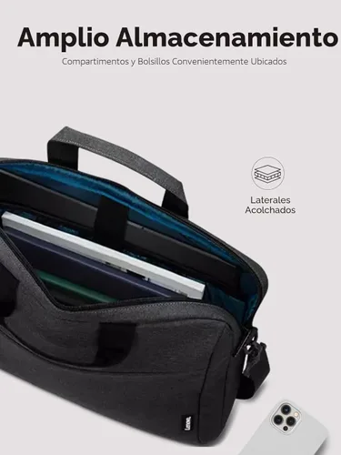Vista 4 de Lenovo Bolsa para portátil T210, bolsa de hombro tipo mensajero para portátil o tableta, tela elegante, duradera y repelente al agua