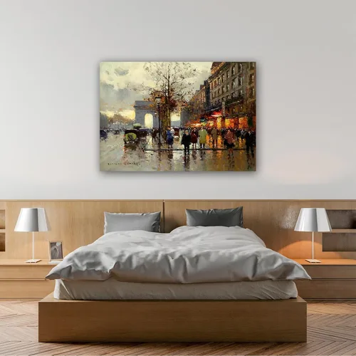 Vista 4 de Impresiones en lienzo famosas – Imagen sobre lienzo – E.(Campos Elíseos, Lido 02) – Reproducción de pinturas – Cuadro de arte de pared en lienzo Sin