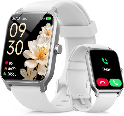 Vista 10 de Tensky Reloj inteligente para hombres/mujeres, reloj inteligente de actividad HD de 1.85 pulgadas para Android/iPhone/Samsung/(llamada Bluetooth)