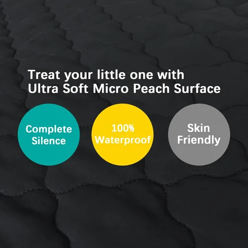 Vista 3 de Pack and Play - Protector de colchón ajustable impermeable para colchón de corral, compatible con Graco Pack n Play & Dream On Me & Pamo Babe, Negro