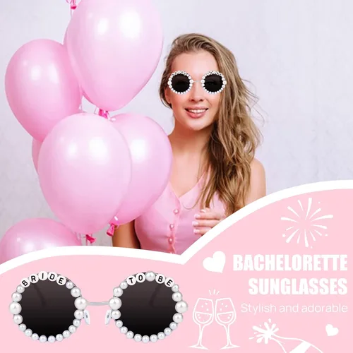 Vista 5 de JUSTOTRY Gafas de sol de novia para despedida de soltera - Gafas de sol para despedida de soltera, regalos de despedida de soltera, accesorios