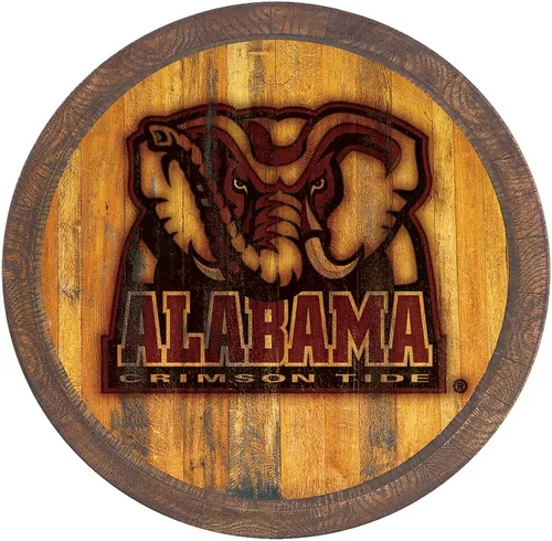 Vista 141 de The Fan Brands NCAA Alabama Crimson Tide: "Faux" - Letrero de barra del equipo deportivo, decoración para el hogar, dormitorio, garaje, oficina