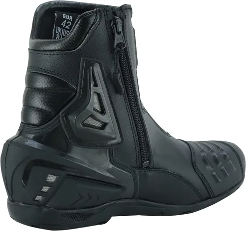 Vista 7 de PROFIRST Botas de cuero para motocicleta, impermeables, con suela de goma, Original YKK Zip TPO, zapatos de protección TPO, tobillo corto, zapatos