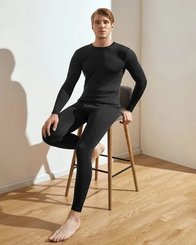 Vista 4 de LAPASA Men's Thermal Underwear Set Soft Fleece Lined Long Johns LightMidHeavy Weight Base Layer Top & Bottom M11M24M57