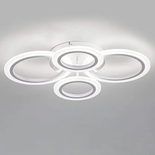 Vista 11 de Shine LUEST Lámpara de techo LED moderna de 34 W, 3000 K-6000 K regulable, accesorios de iluminación de techo para montaje en techo, 4 anillos