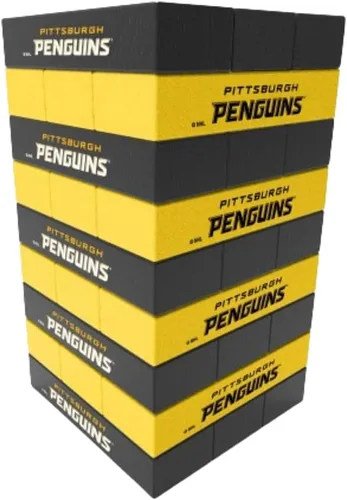 Vista 5 de Rico Industries NHL Hockey Chicago Blackhawks Mini Jumbling Tower Juego - Juego de apilem de madera