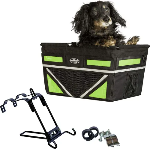 Vista 13 de Pet-Pilot MAX - Cesta de bicicleta para perro, 8 opciones de color para tu bicicleta (plata/gris)