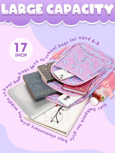 Vista 37 de BLUEFAIRY - Mochilas para niños y niñas, escuela primaria, jardín de niños