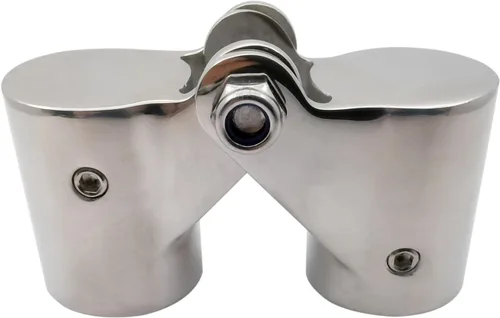 Vista 6 de Conector giratorio plegable de acero inoxidable 316 resistente para tubo de barandilla de mano de barco de 7/8 pulgadas o 1 pulgada