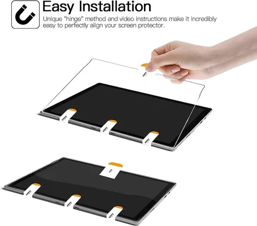 Vista 6 de Adeway Protector de pantalla de vidrio templado para Surface Laptop Go 2 de 12.4 pulgadas 2022, dureza 9H, resistente a arañazos, transparente HD