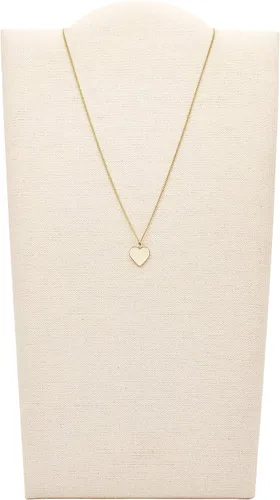 Vista 2 de Fossil Collar de cadena con dije de acero inoxidable grabado chapado para mujer