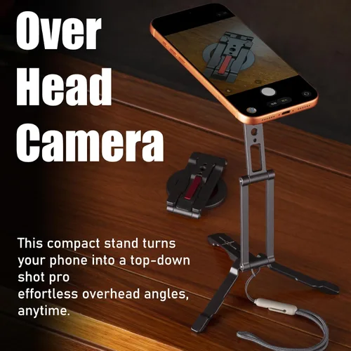 Vista 8 de SHINEWEE Soporte de trípode magnético ultracompacto: soporte de teléfono de aluminio para iPhone 17/16/15/14/13/12 Pro Max, soporte ajustable