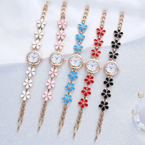 Vista 5 de ADSBIAOYE Reloj de pulsera para mujer, artículo de moda, impermeable, reloj en forma de flor de cuarzo
