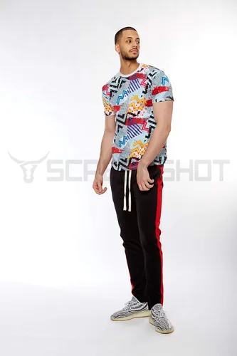 Vista 5 de Screenshotbrand Mens Hip Hop Premium Slim Fit Track Pants - Athletic Jogger Bottom with Side Taping