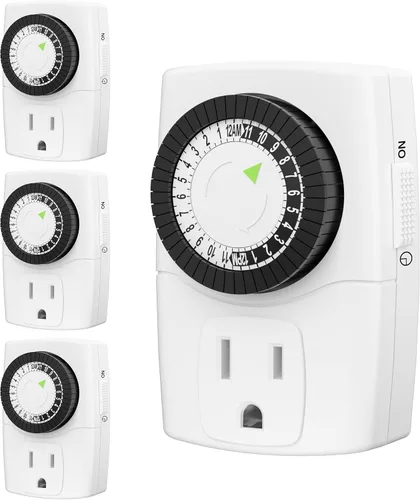 Vista 11 de BN-LINK Temporizadores de interior con enchufe mecánico de 2 puntas, mini temporizadores de lámpara de 24 horas, paquete de 2