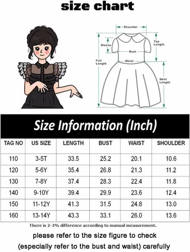 Vista 5 de SZ-TONDA Vestido de disfraz negro para niñas, para fiesta de Halloween, cosplay, mercancía