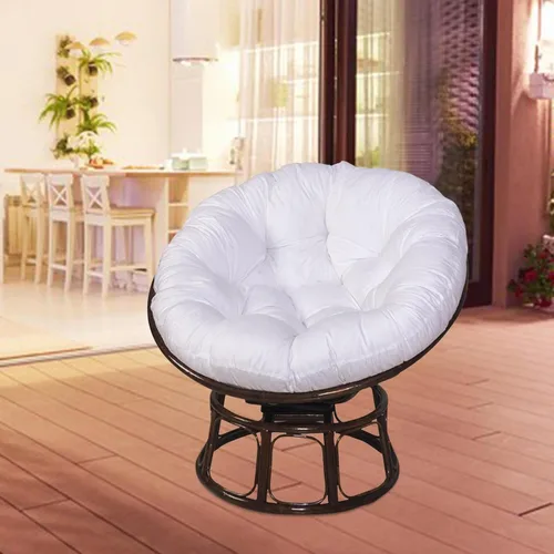 Vista 6 de Cojín de asiento para exteriores, redondo, extraíble, 24 x 24 pulgadas, color blanco