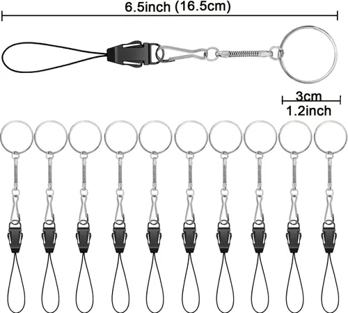 Vista 2 de YOUOWO 10 cordones desmontables con hebilla de plástico Ligero, para USB, teléfono, llaves, etc