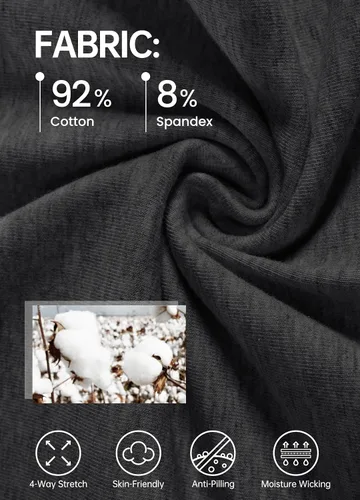 Vista 4 de Willit - Pantalones de ejercicio de algodón para hombre, con parte inferior abierta, ajuste holgado, atléticos, con bolsillos, para casa, yoga