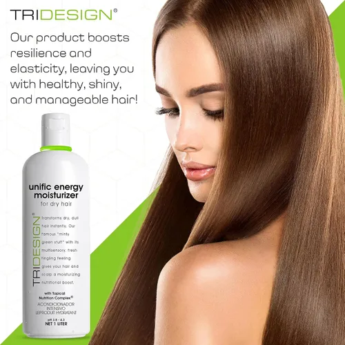 Vista 6 de TRIDESIGN Unific Energy Moisturizer - Acondicionador de cabello profundo para cabello seco dañado, hidratante para cabello rizado, encrespado