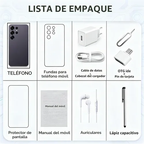 Vista 7 de Teléfonos desbloqueados C24 Ultra 5G, 128GB+4GB Celular,6.3" HD Smartphone Negro-6.3"-128GB