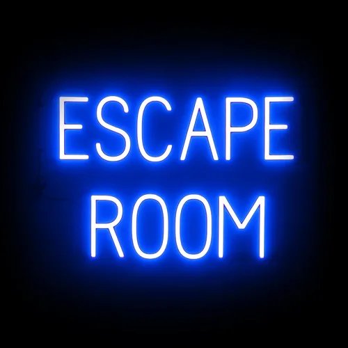 Vista 15 de SpellBrite Cartel de ESCAPE ROOM Letrero relacionado con el entretenimiento con aspecto de neón, fuente de luz LED roja 23.6 x 15.0 pulgadas Rojo