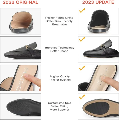Vista 5 de MUSSHOE - Zuecos para mujer, planos, cómodos, tipo mocasín sin talón