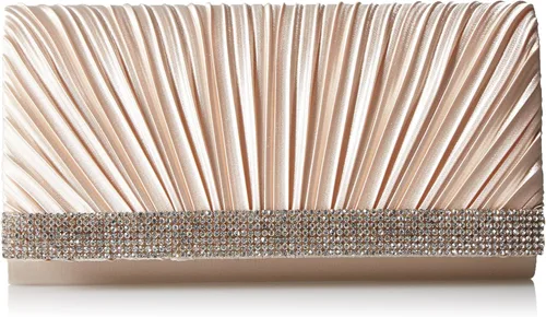 Vista 8 de Jessica McClintock Women's Chloe Satin Rhinestone Evening Clutch Negro