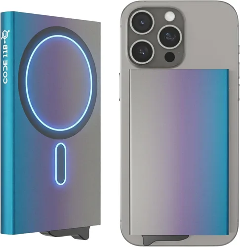 Vista 22 de CODE 118 Billetera – Billetera inteligente automática premium, bloqueo RFID, billetera de metal minimalista emergente para hombres, aluminio de 24K