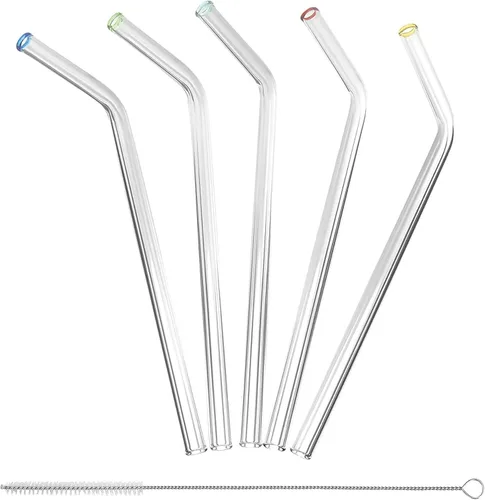 Vista 9 de Better Houseware Pajitas de vidrio reutilizables extra anchas de 0.394 in (juego de 5 + cepillo de limpieza)