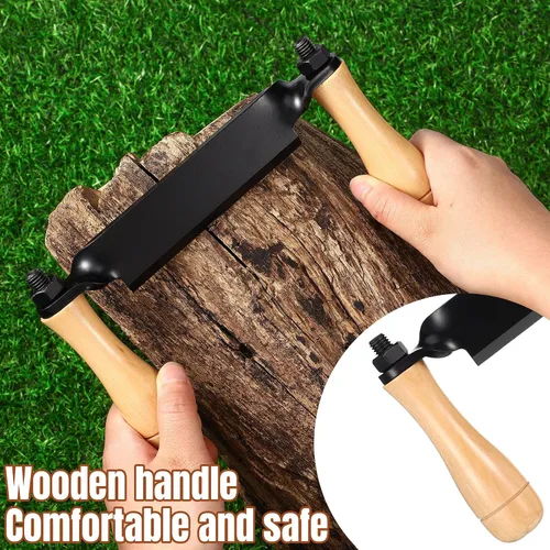 Vista 3 de WILLBOND Juego de 2 cuchillos de afeitado de 5 pulgadas, cuchillo de afeitado recto y curvo, herramienta de mano para descortezar carpintería