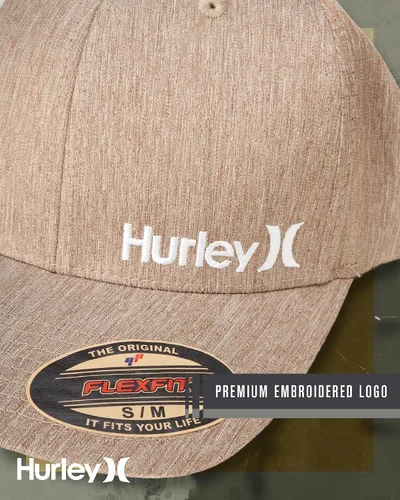 Vista 6 de Hurley Gorra de béisbol para hombre Flexfit Curve Bill Fitted Trucker Hat para hombre (S-XL)