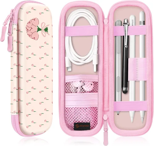 Vista 14 de Fintie Funda de transporte de piel sintética para Apple Pencil Pro, USB-C Negro