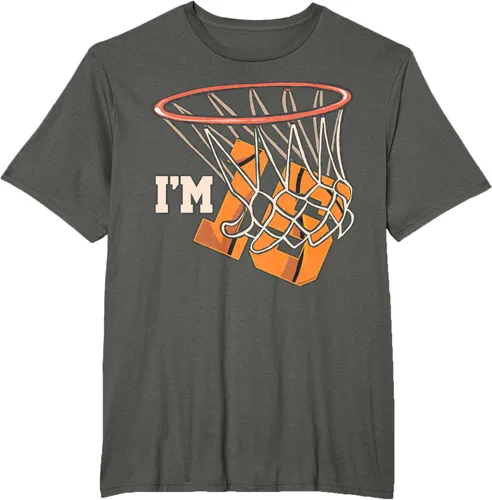 Vista 6 de Camiseta número 15 con temática de baloncesto para fiesta de cumpleaños, Negro, S