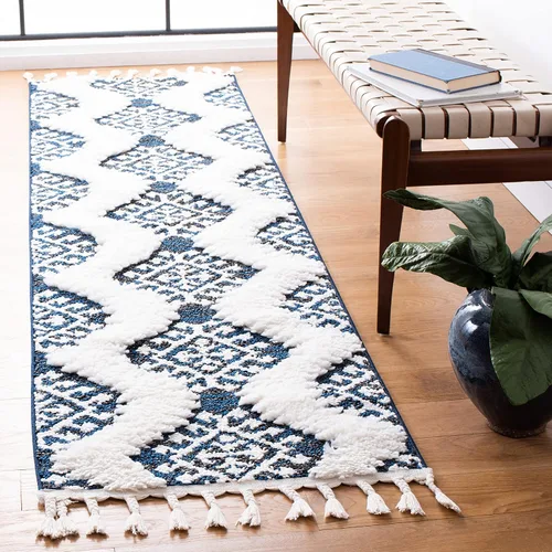 Vista 42 de SAFAVIEH - Alfombra de acento de la colección de borlas marroquíes Shag - 2'3" x 4', marfil y marrón, estilo bohemio, no suelta pelo y de fácil
