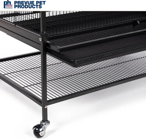 Vista 5 de Prevue Productos para mascotas Jaula de hierro forjado con soporte F040 Jaula para pájaros negra, 31 pulgadas por 20 1/2 pulgadas por 53 pulgadas