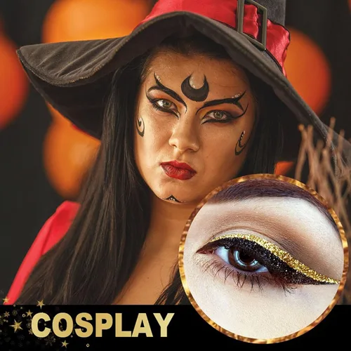 Vista 9 de Pestañas postizas, pestañas postizas de visón, juego de 4 pares/juego de calcomanías delineadoras de ojos, prácticas, fáciles de quitar, kit de Negro