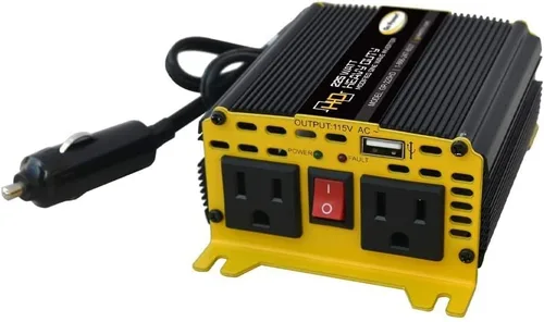 Vista 4 de Go Power GP-225HD Inversor de onda sinusoidal modificada de alta resistencia, 225 vatios, entrada de 12V, tomas de corriente AC duales, solución