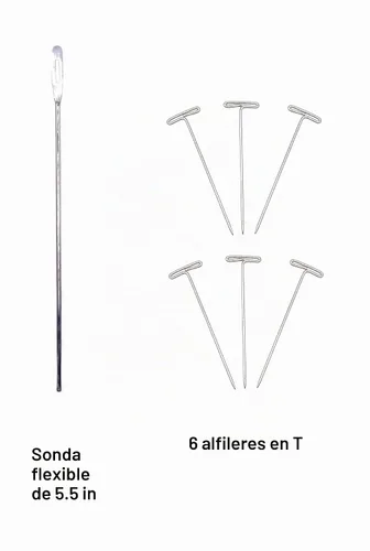 Vista 3 de Kit de disección de 12 piezas en bolsa desechable que incluye tijeras, fórceps, bisturí y sonda para disección de laboratorio, biología, anatomía