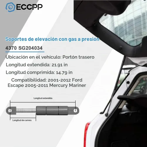 Vista 2 de ECCPP soporte de elevación amortiguadores de gas para Ford para Escape 2001-2012