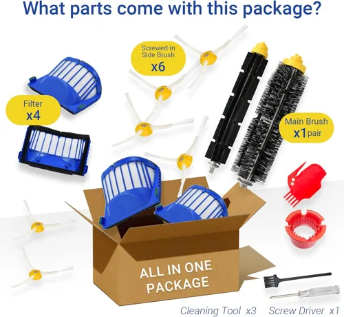 Vista 4 de Kit de accesorios de repuesto serie 600 para iRobot Roomba 692 675 677 671 694 614 691 670 615 676 639 621 679 606 605 643 641 accesorio robótico
