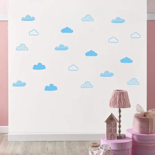 Vista 3 de Calcomanías de pared de nubes, calcomanías de pared para habitación de niños, calcomanías de pared de nube, calcomanías de vinilo para bebés, niños