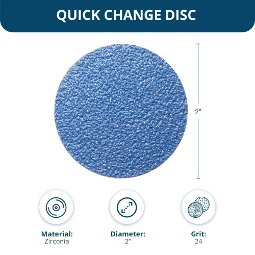 Vista 7 de Benchmark Abrasives Discos de lijado de 2 pulgadas de circonita de cambio rápido – taladro macho de respaldo tipo R y amoladora de troqueles disco