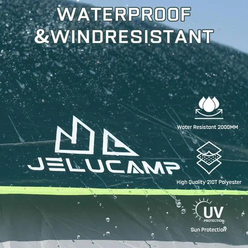 Vista 6 de JELUCAMP Tiendas de campaña SUV para acampar impermeables para 6 personas, tienda de campaña familiar para coche con accesorio para puerta trasera