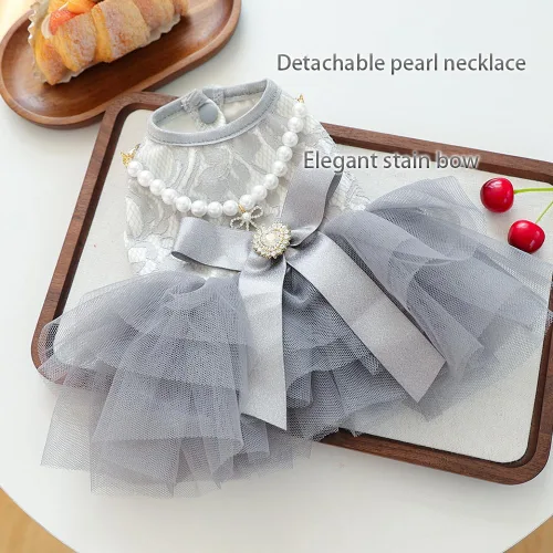 Vista 68 de ANIAC Daisy Vestidos para Perros Pequeños Hembra con Anillo para Correa, Nudo de Lazo Vestido de Boda para Cachorra, Traje de Gato de San Valentín