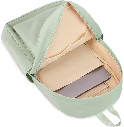 Vista 8 de Bluboon Mochila para la escuela, mochila para niños, adolescentes y niñas, mochila para computadora portátil, regalos para mujeres, Verde