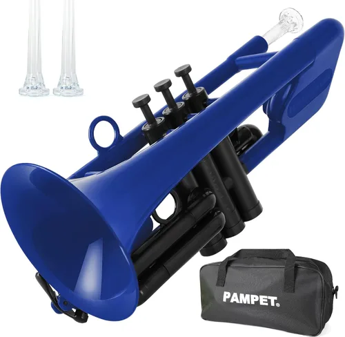 Vista 14 de PAMPET SEA LION - Juego de trompeta profesional de plástico Bb para estudiantes principiantes (negro)