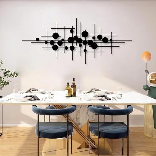 Vista 3 de Arte de pared de metal geométrico, arte de pared de metal moderno de mediados de siglo, arte abstracto de pared de metal, escultura de pared