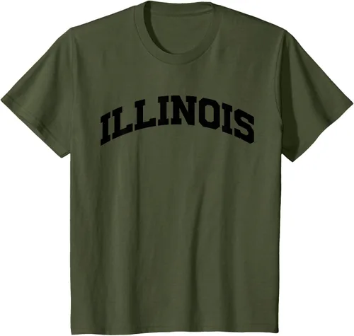 Vista 14 de Illinois Gift - Camiseta de diseño deportivo con texto universitario, gris, S