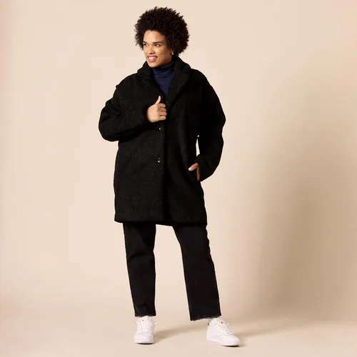 Vista 6 de Tienda Essentials Chaqueta de solapa de forro polar de gran tamaño para mujer (anteriormente ritual diario)
